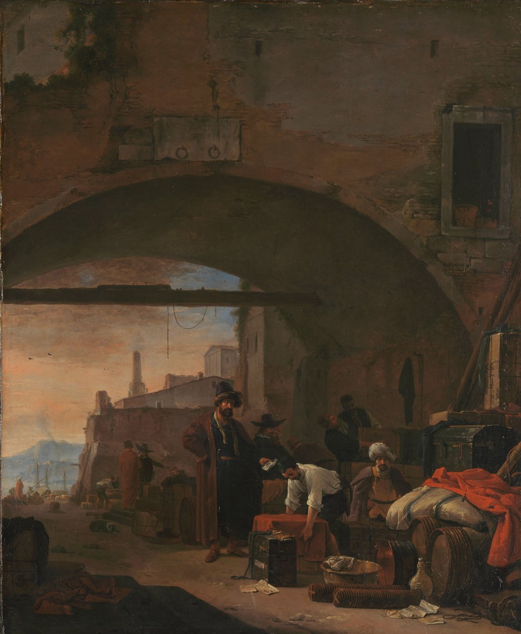 Veduta di un porto levantino, 1640-77 da Thomas Wyck