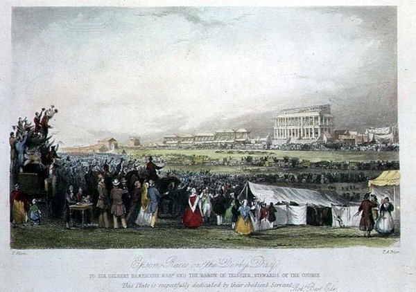 Corse di Epsom nel giorno del Derby, 1841 da Thomas Allom