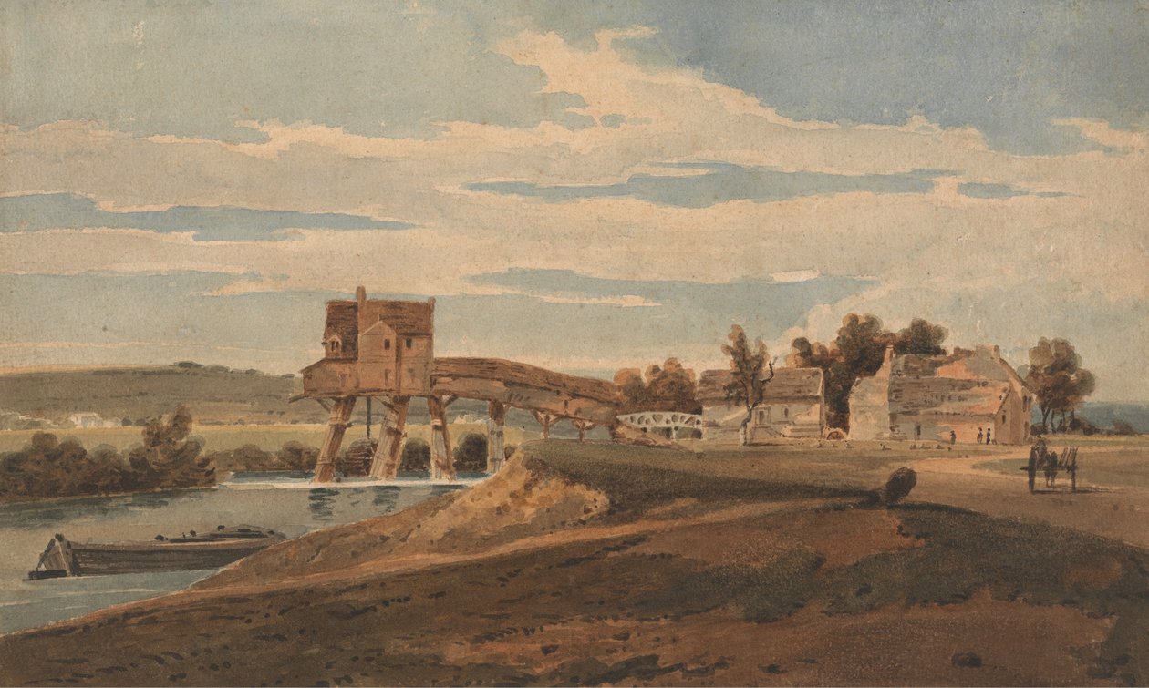 Il Mulino ad Acqua sopra il Ponte a Charenton da Thomas after Girtin