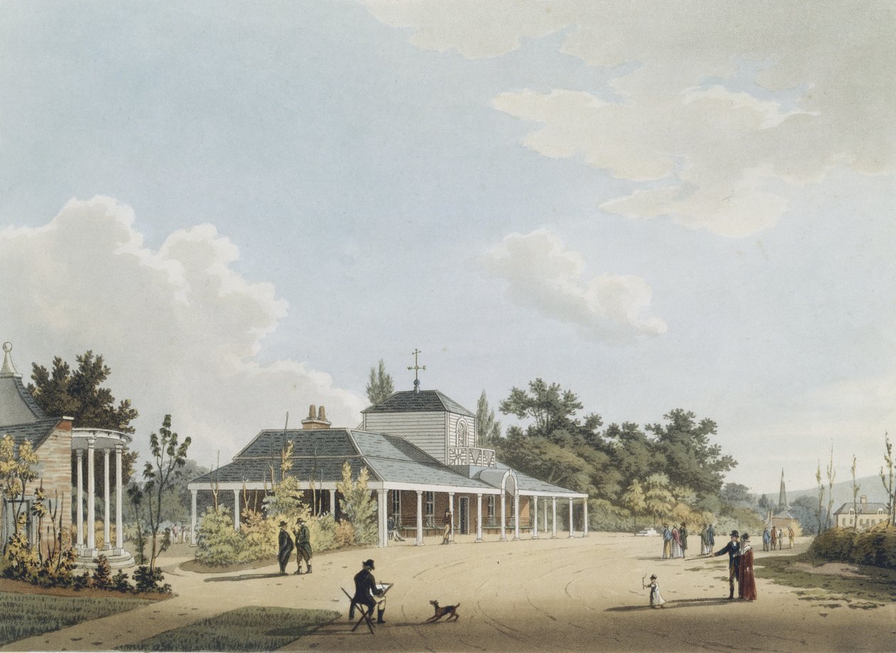 La sala delle pompe di Montpelier, Cheltenham, inciso da John Bluck, 1813 da Thomas after Hulley