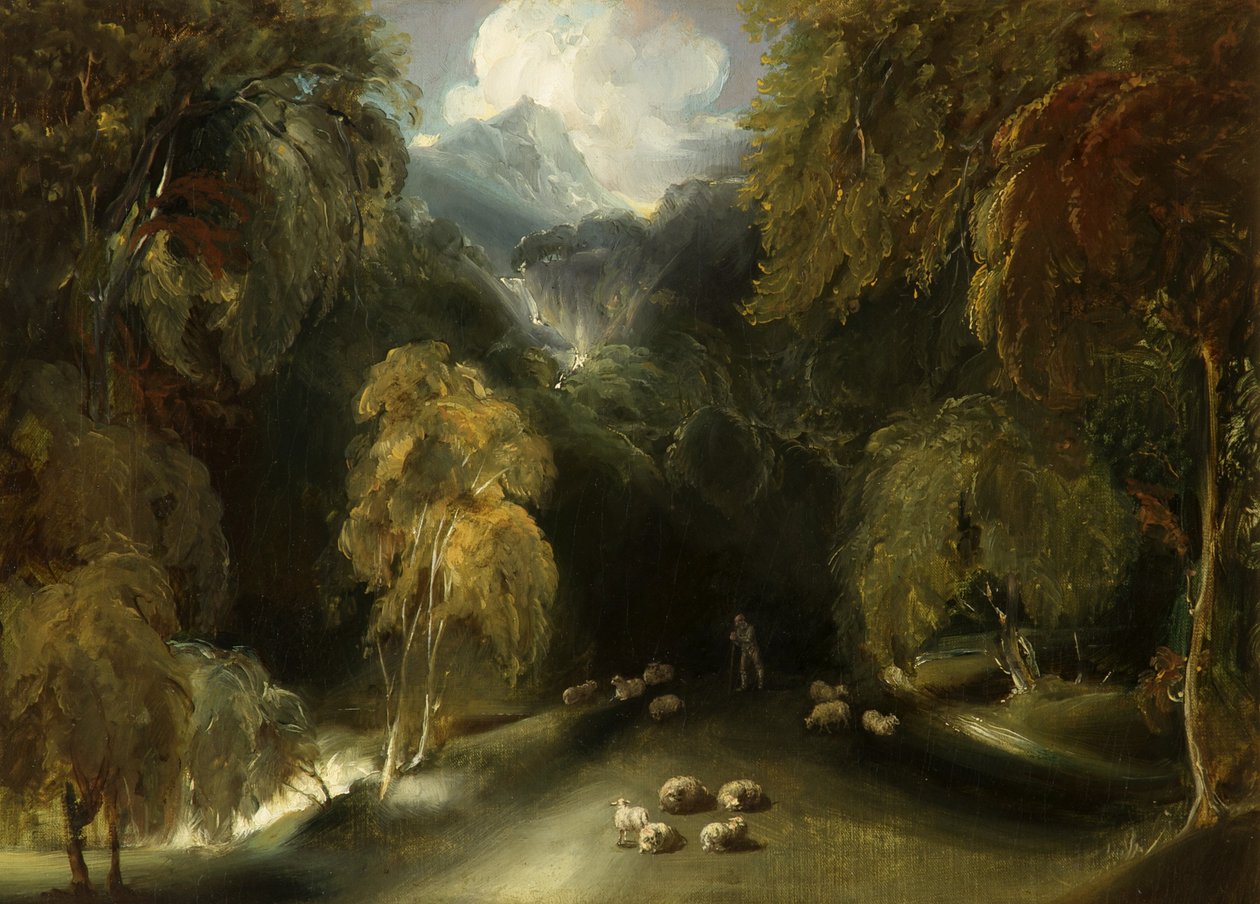 Veduta di Dovedale, verso Thorpe Cloud da Thomas attr. to Lawrence