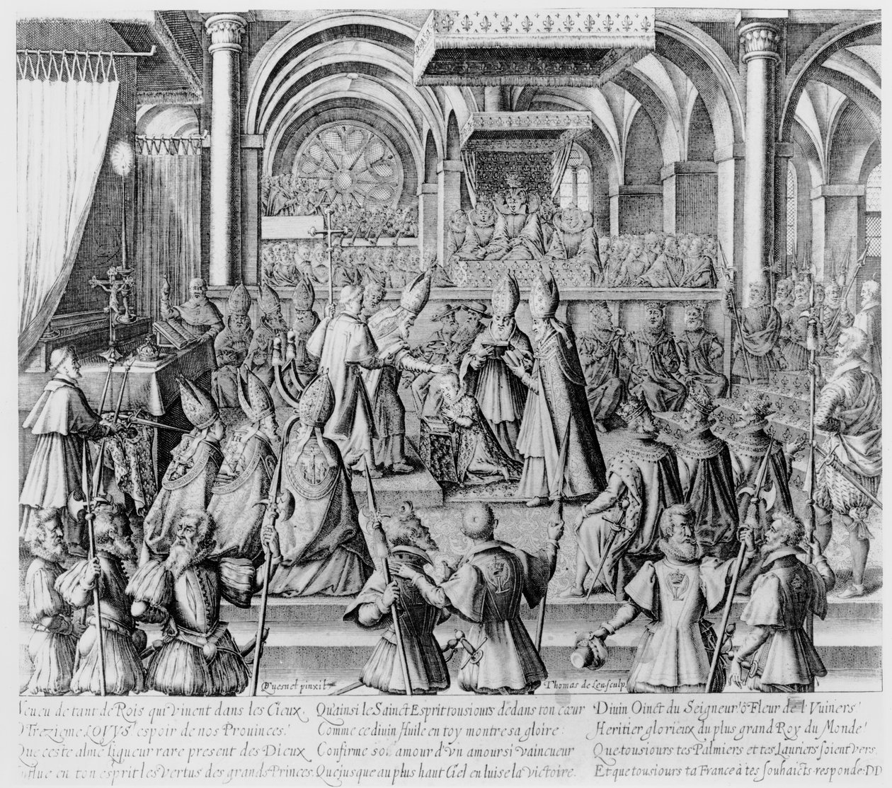 Cerimonia di incoronazione di Luigi XIII a Reims, 17 ottobre 1610 da Thomas de Leu