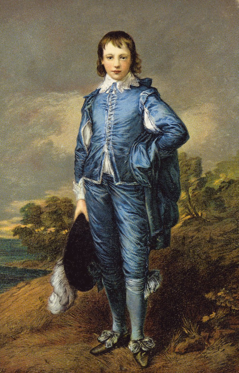 Il ragazzo blu di Gainsborough (litografia a colori) da Thomas (after) Gainsborough