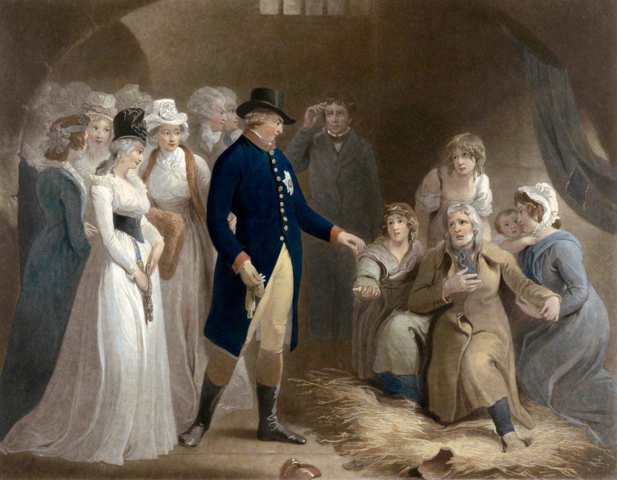Giorgio III visita la prigione di Dorchester. Beneficenza reale. da Thomas (after) Stothard