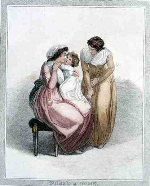 Allattato a Casa, inciso da Joseph Strutt, pub. da L. Jeffreys da Thomas (after) Stothard