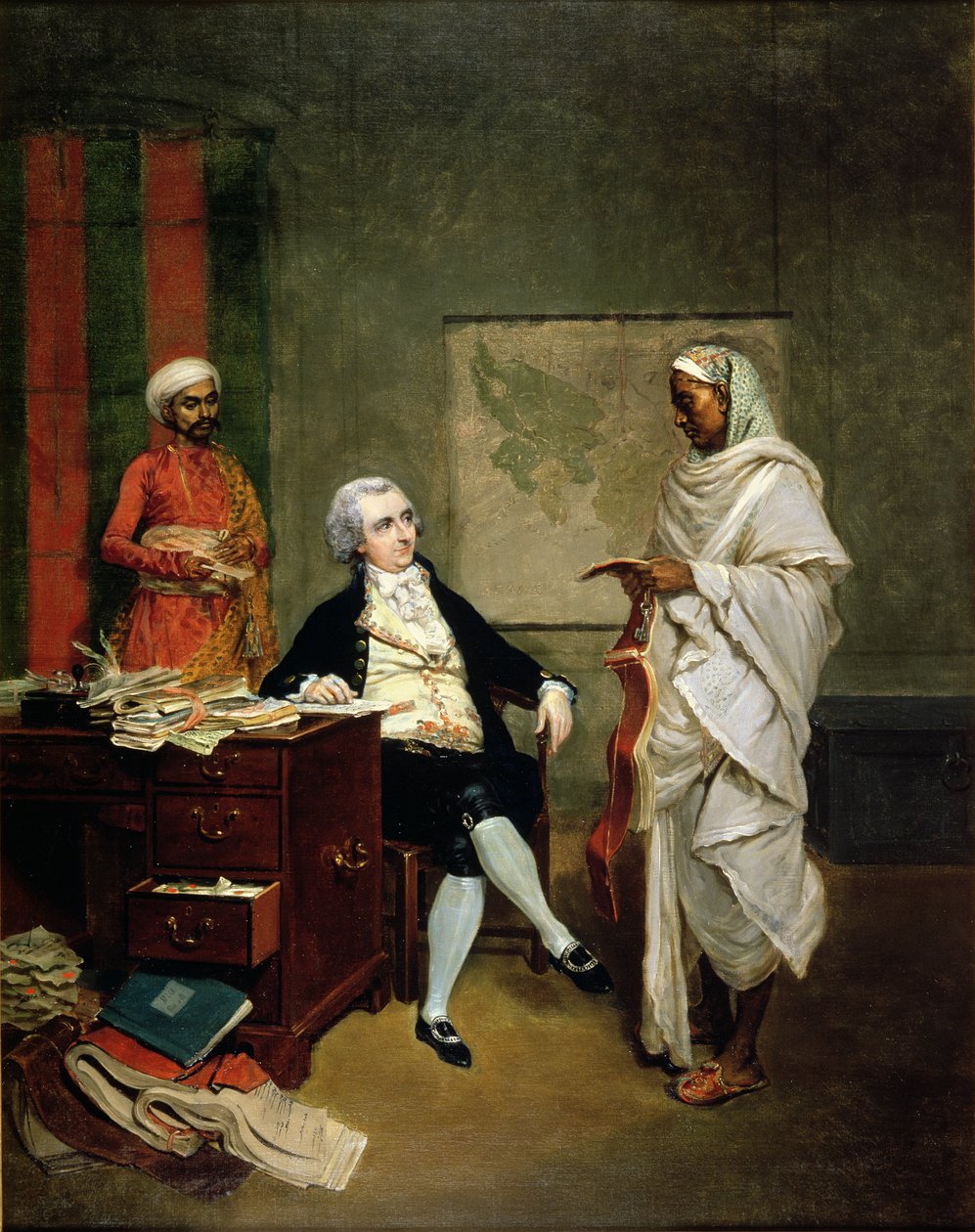John Mowbray con il suo agente finanziario, Banian, c.1790 da Thomas (attr. to) Hickey