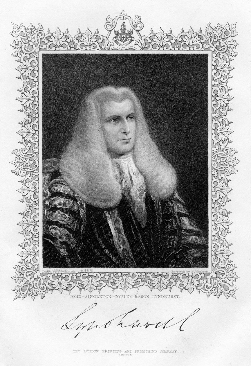 John Singleton Copley, Lord Cancelliere britannico e politico, XIX secolo da Thomas A. Woolnoth