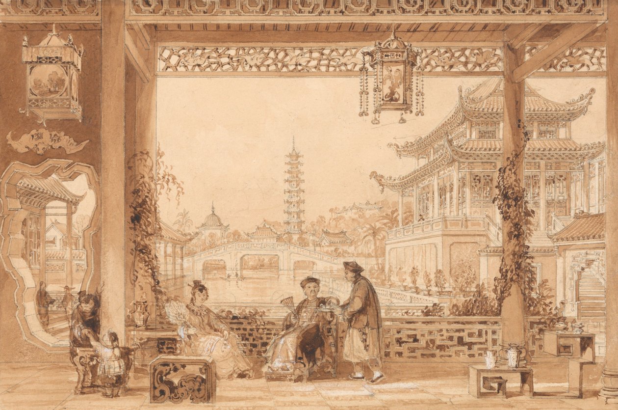 La Terrazza della Casa di un Mandarino a Pechino da Thomas Allom