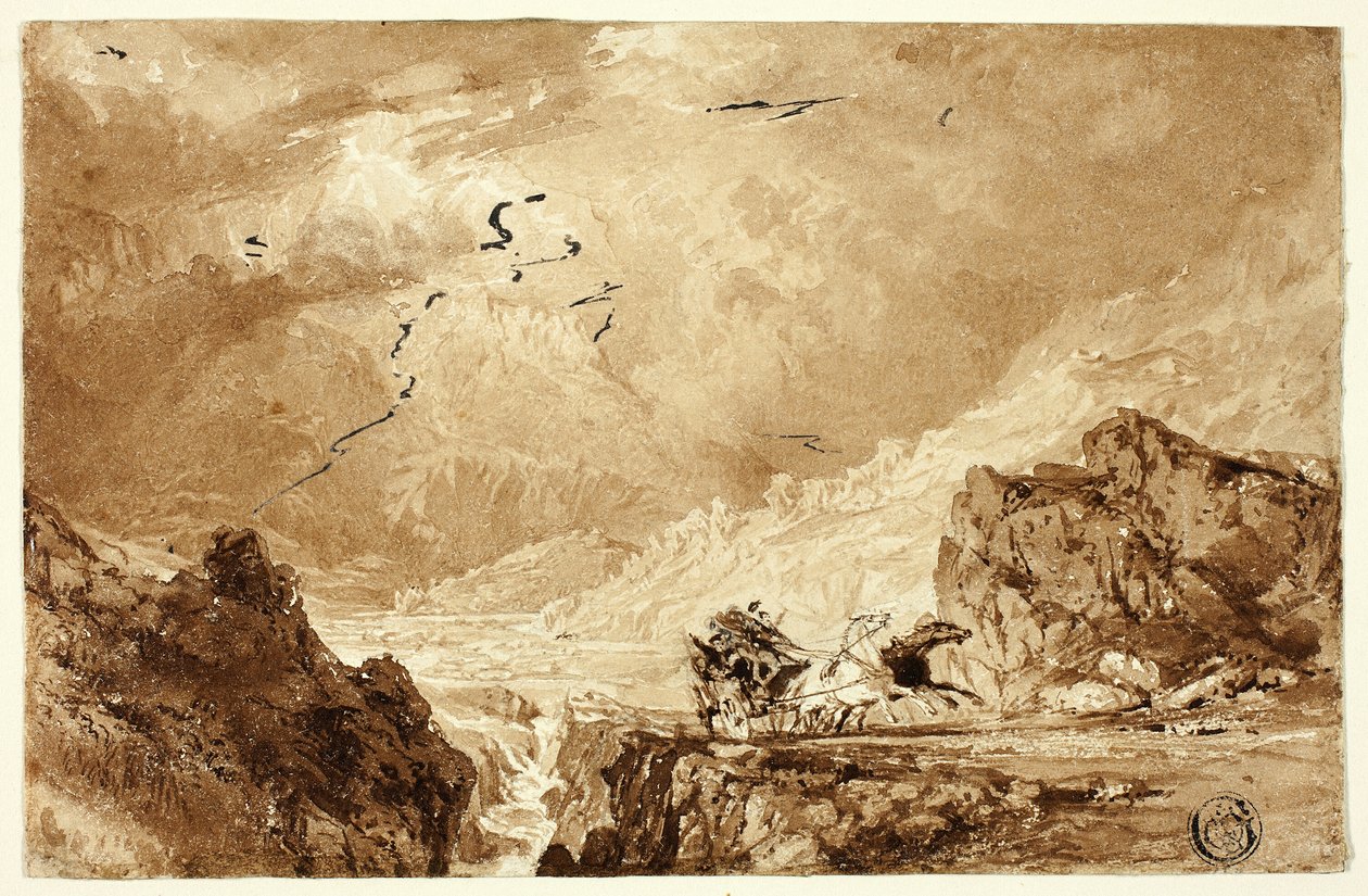 La diligenza nelle Alpi da Thomas Allom