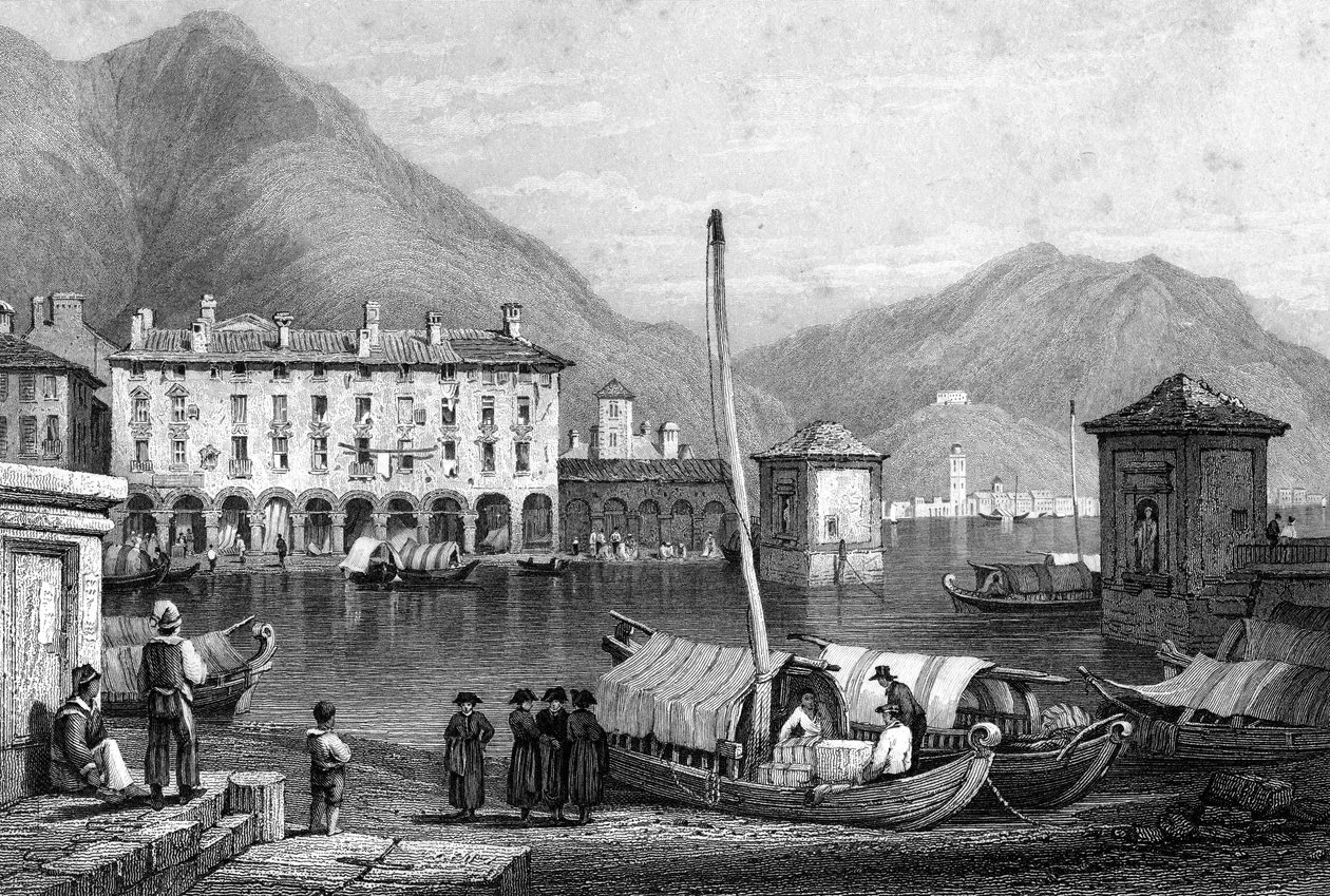 Como e Lago di Como, Lombardia, Italia, XIX secolo da Thomas Barber