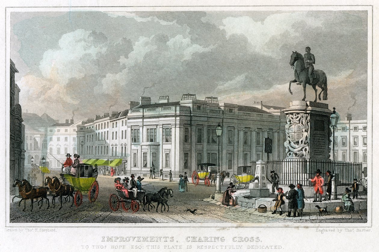Miglioramenti, Charing Cross, Westminster, Londra, 1828 da Thomas Barber