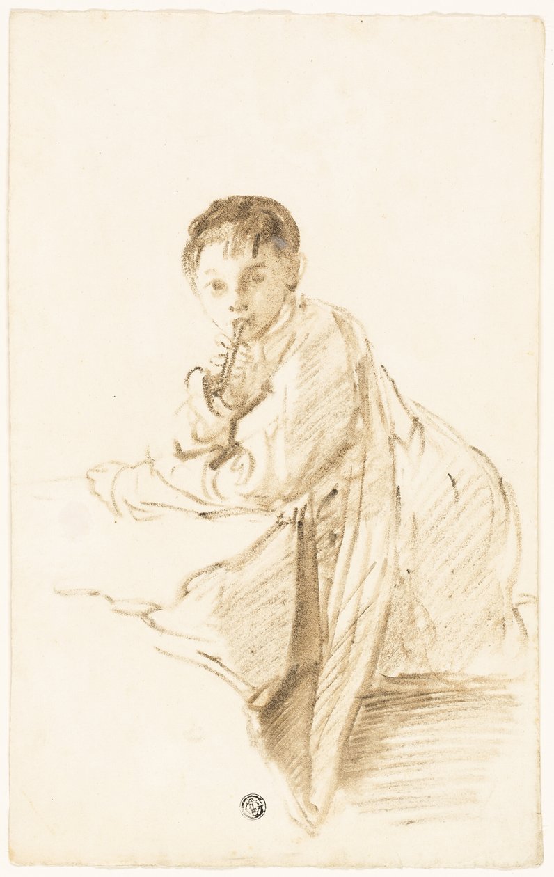 Bambino con strumento musicale da Thomas Barker