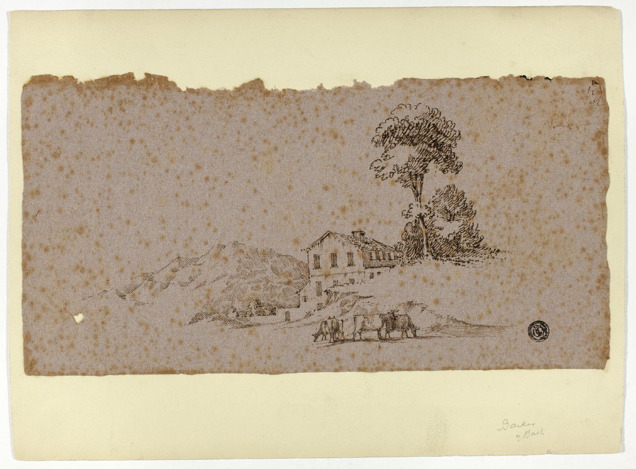 Fattoria in montagna con mucche in primo piano da Thomas Barker