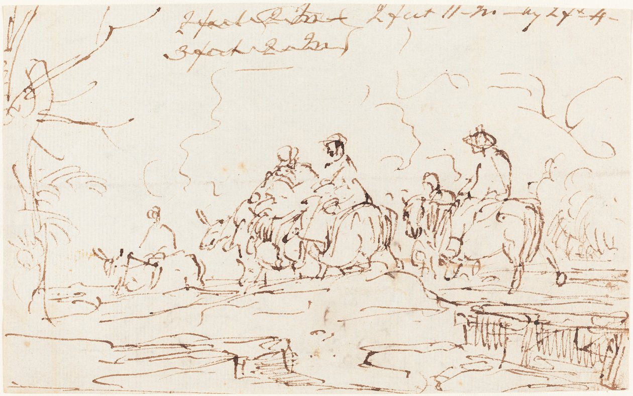 Figure in un paesaggio (recto) da Thomas Barker
