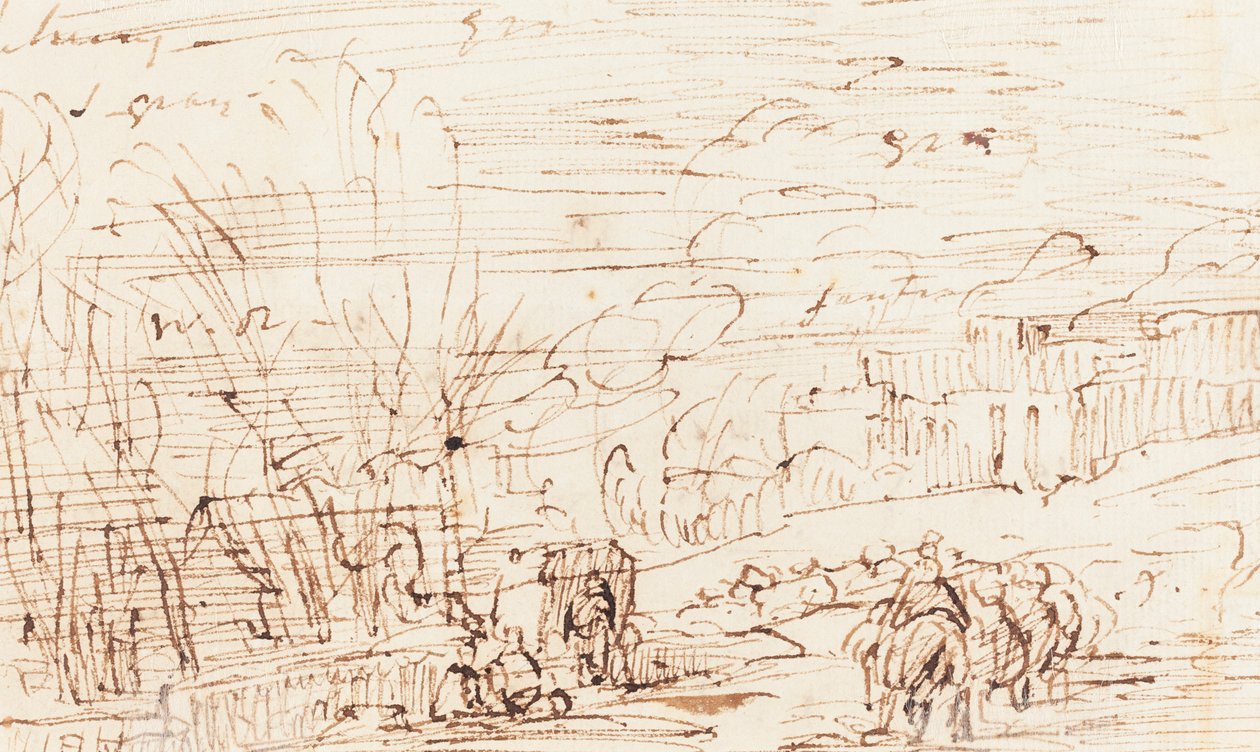 Figure in un Paesaggio [verso] da Thomas Barker