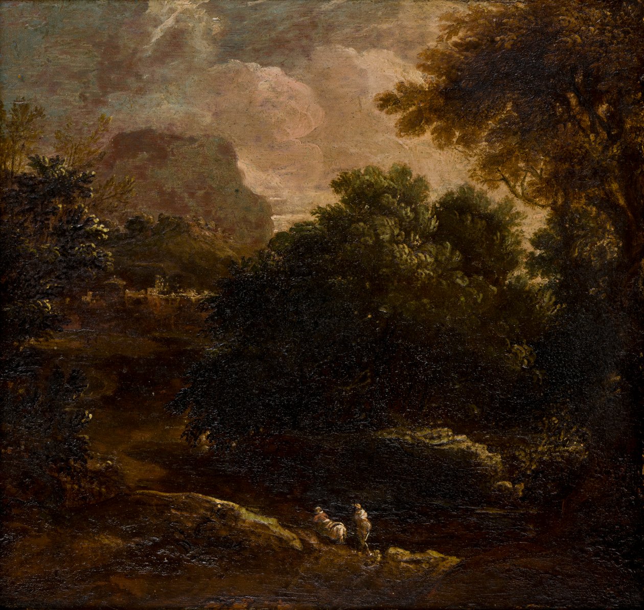 Paesaggio boscoso con figure, c.1789-1847 da Thomas Barker
