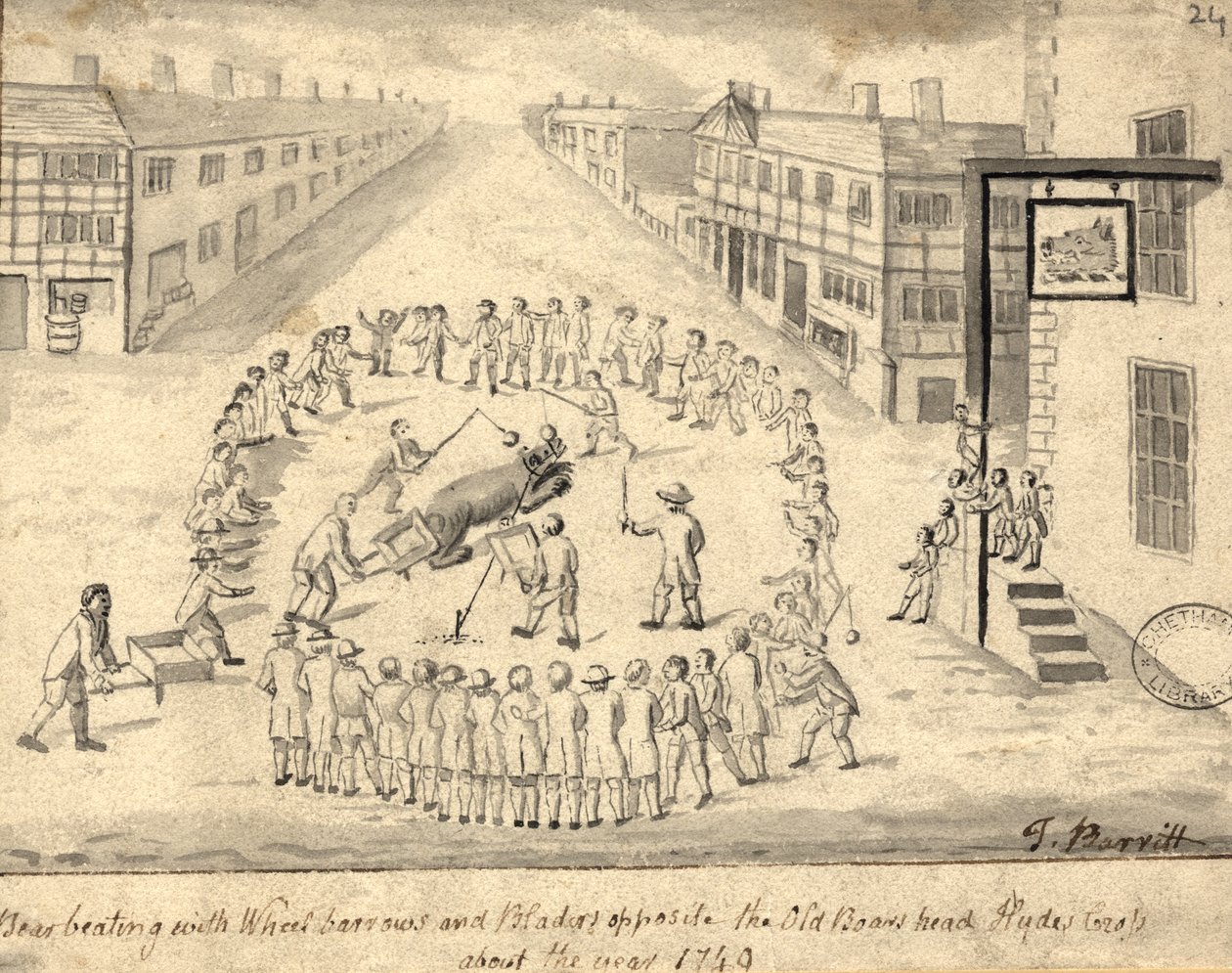 Combattimento di orsi, Manchester, 1819 da Thomas Barritt