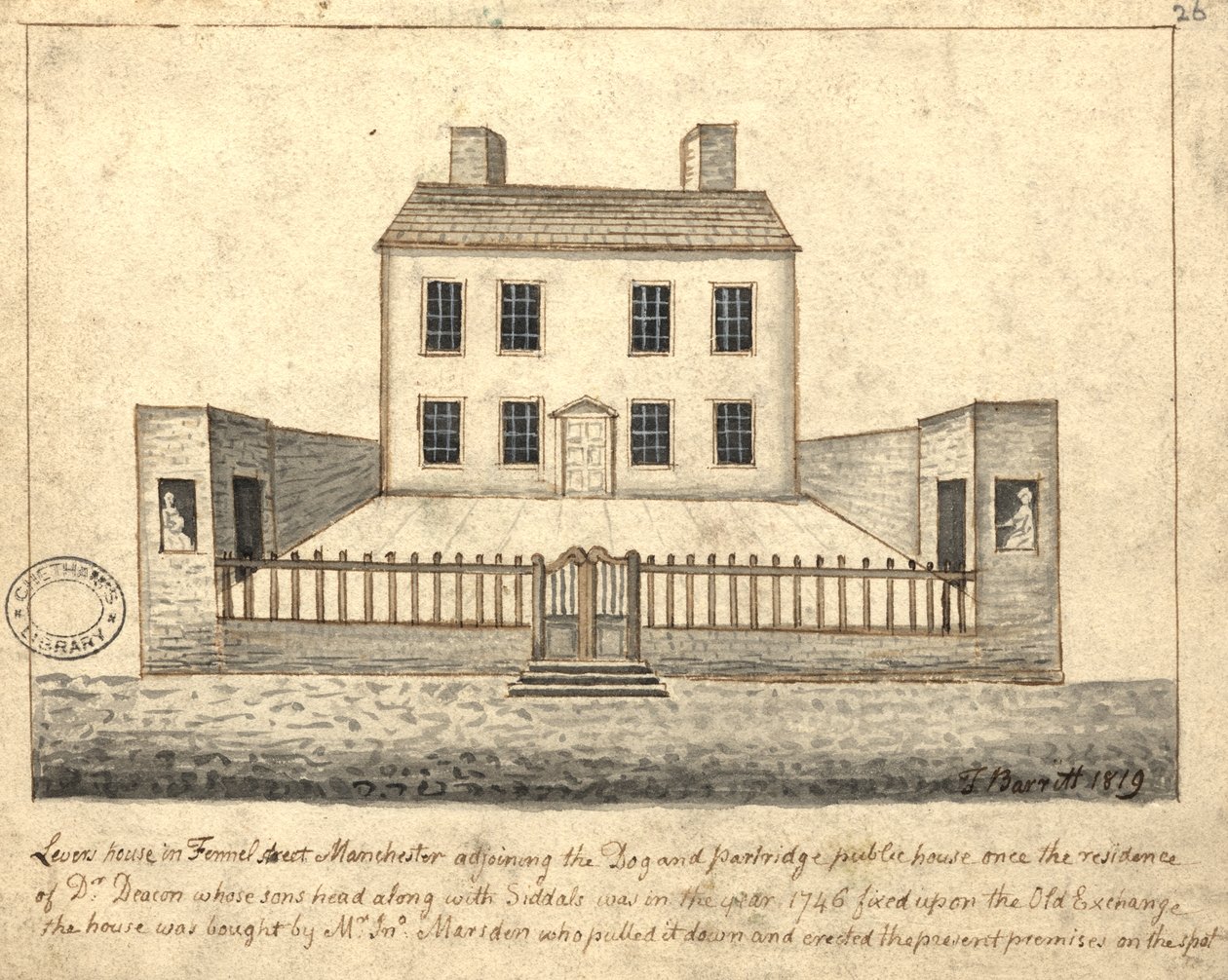 Levers House, Manchester, 1819 da Thomas Barritt