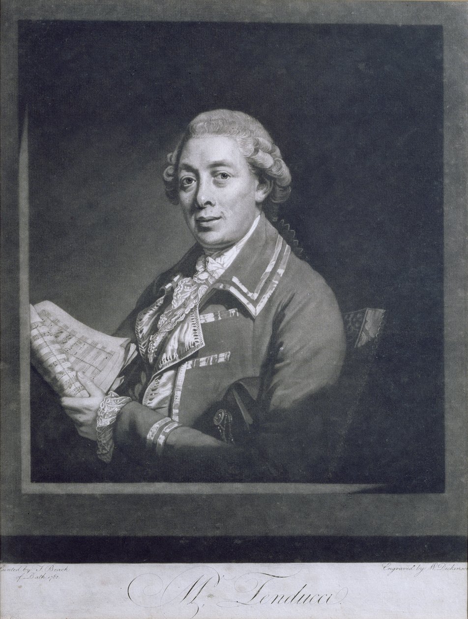 Ritratto di Giusto Ferdinando Tenducci (c.1735-90), castrato italiano, inciso da William Dickinson (1746-1823), 1782 da Thomas Beach