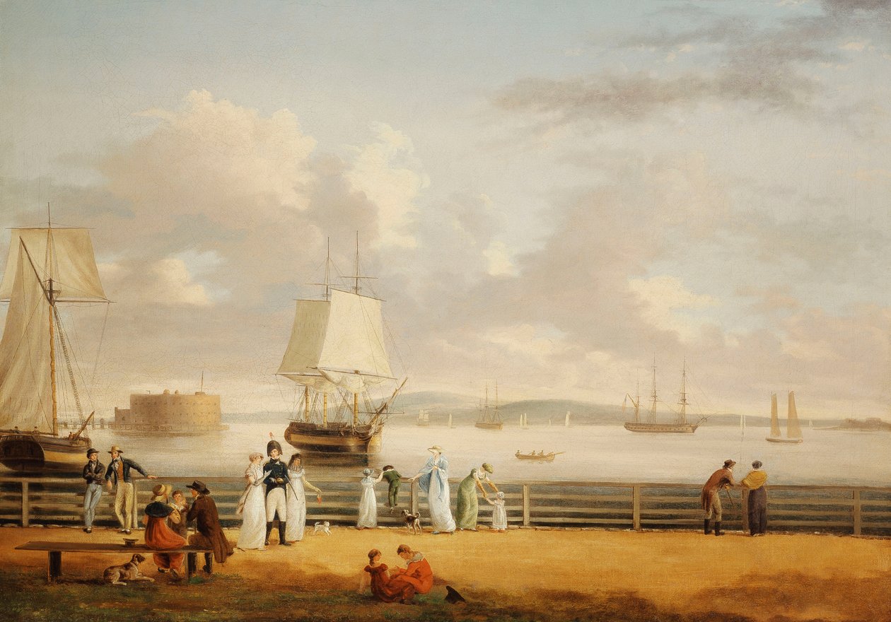 La batteria e il porto, New York, c.1811-1812 da Thomas Birch