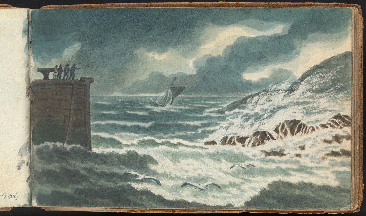 Album di Studi di Paesaggi e Figure: Tempesta in Mare da Thomas Bradshaw