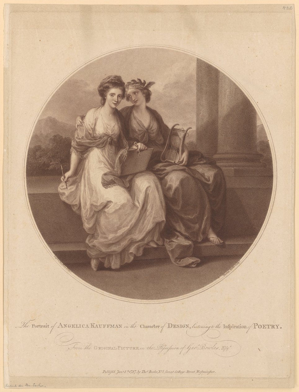 Autoritratto come disegno, ispirato dalla Musa della poesia da Thomas Burke