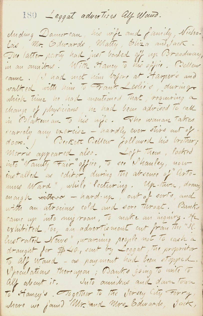 Diari di Thomas Butler Gunn - Volume 18, pagina 198, 29 gennaio 1862 da Thomas Butler Gunn