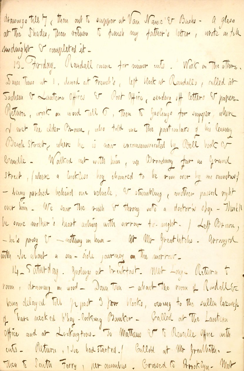 Diari di Thomas Butler Gunn - Volume 5, pagina 16, 12-14 agosto 1852 da Thomas Butler Gunn