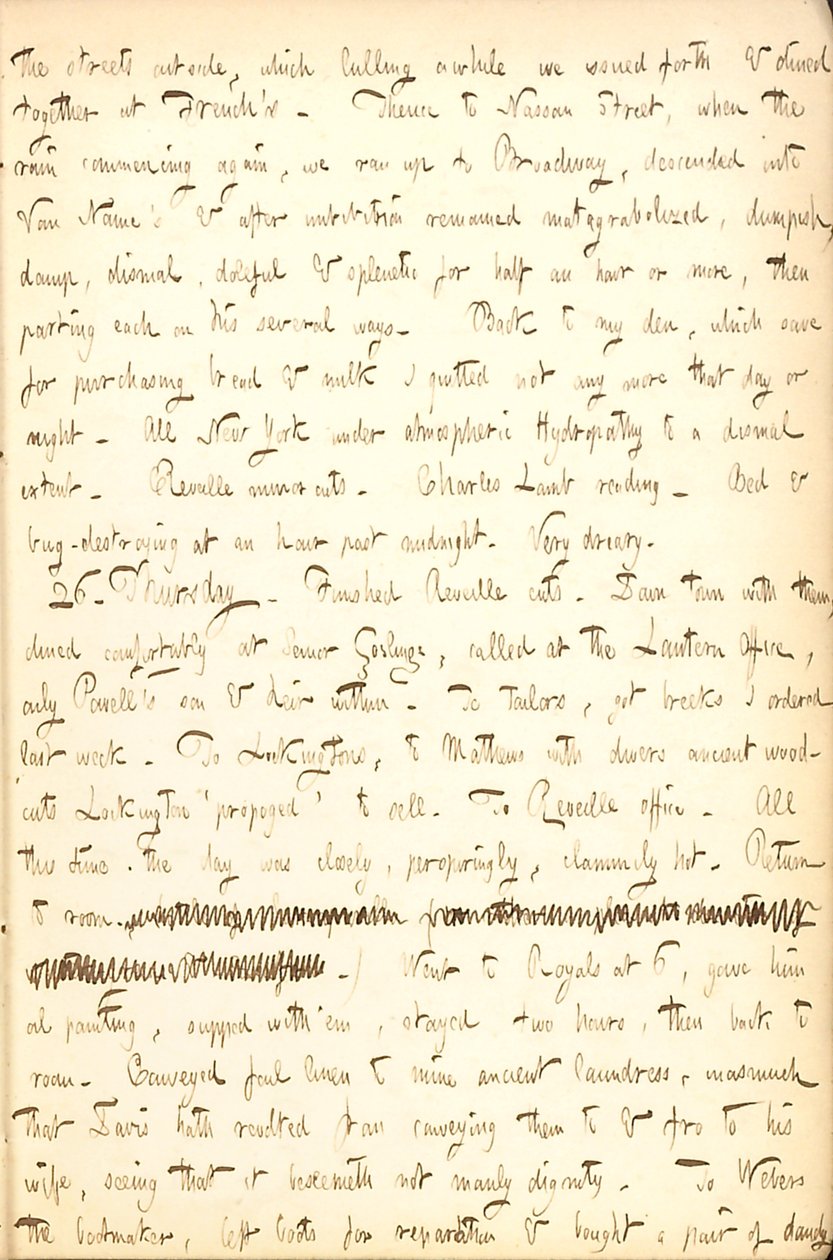 Diari di Thomas Butler Gunn - Volume 5, pagina 21, 25-26 agosto 1852 da Thomas Butler Gunn