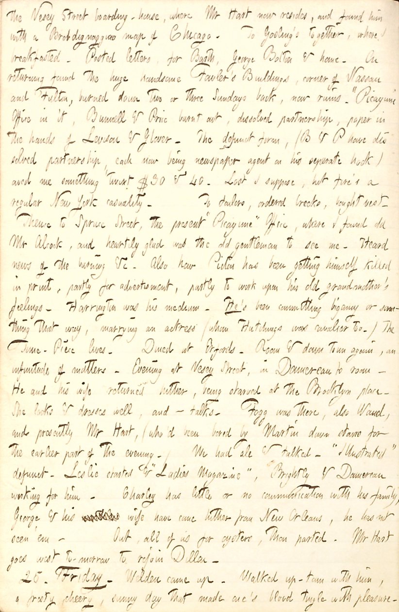 Diari di Thomas Butler Gunn - Volume 6, pagina 206, 24-25 novembre 1853 da Thomas Butler Gunn