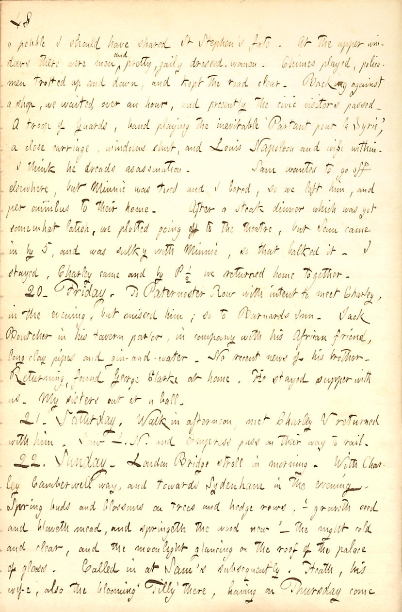 Diari di Thomas Butler Gunn - Volume 7, pagina 54, 19-22 aprile 1855 da Thomas Butler Gunn
