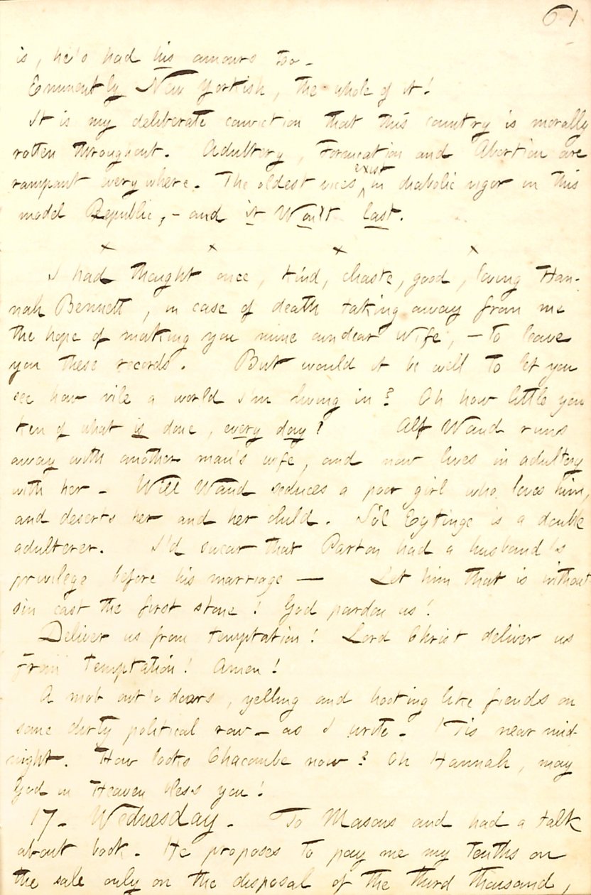 Diari di Thomas Butler Gunn - Volume 8, pagina 68, 16-17 settembre 1856 da Thomas Butler Gunn