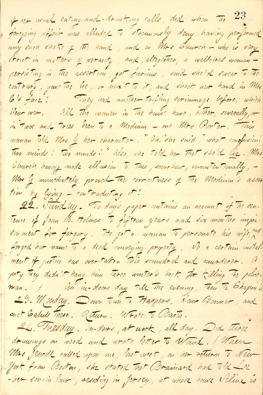 Diari di Thomas Butler Gunn - Volume 9, pagina 32, 21-24 novembre 1857 da Thomas Butler Gunn