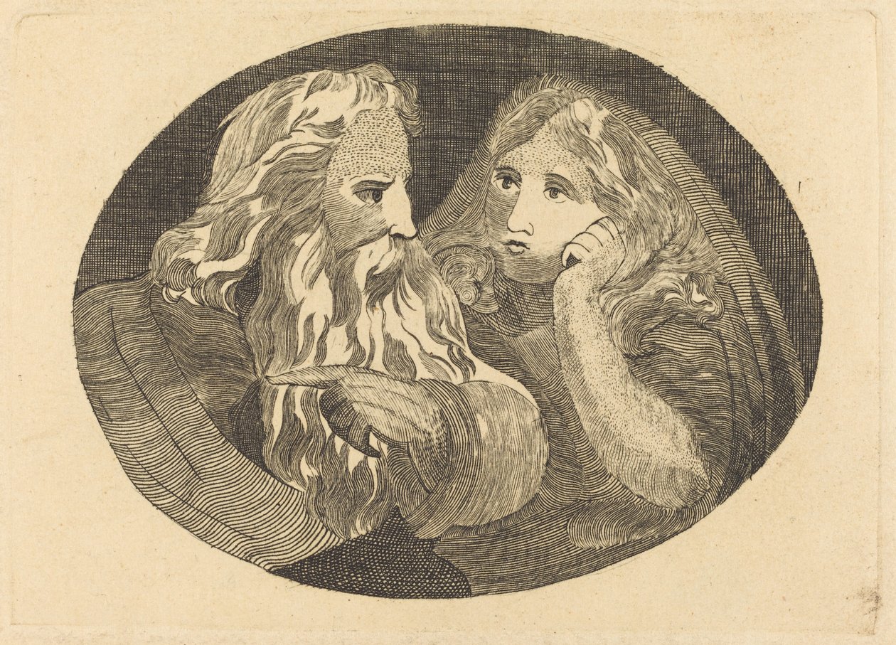 Lear e Cordelia da Thomas Butts, Jr. after William Blake
