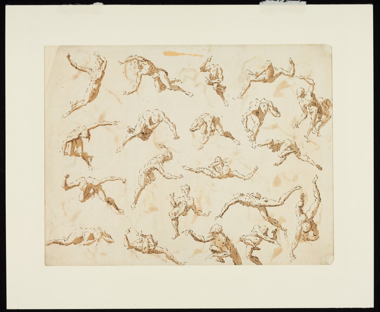 Foglio di studi di figure (penna e inchiostro su carta) da Thomas Carwitham