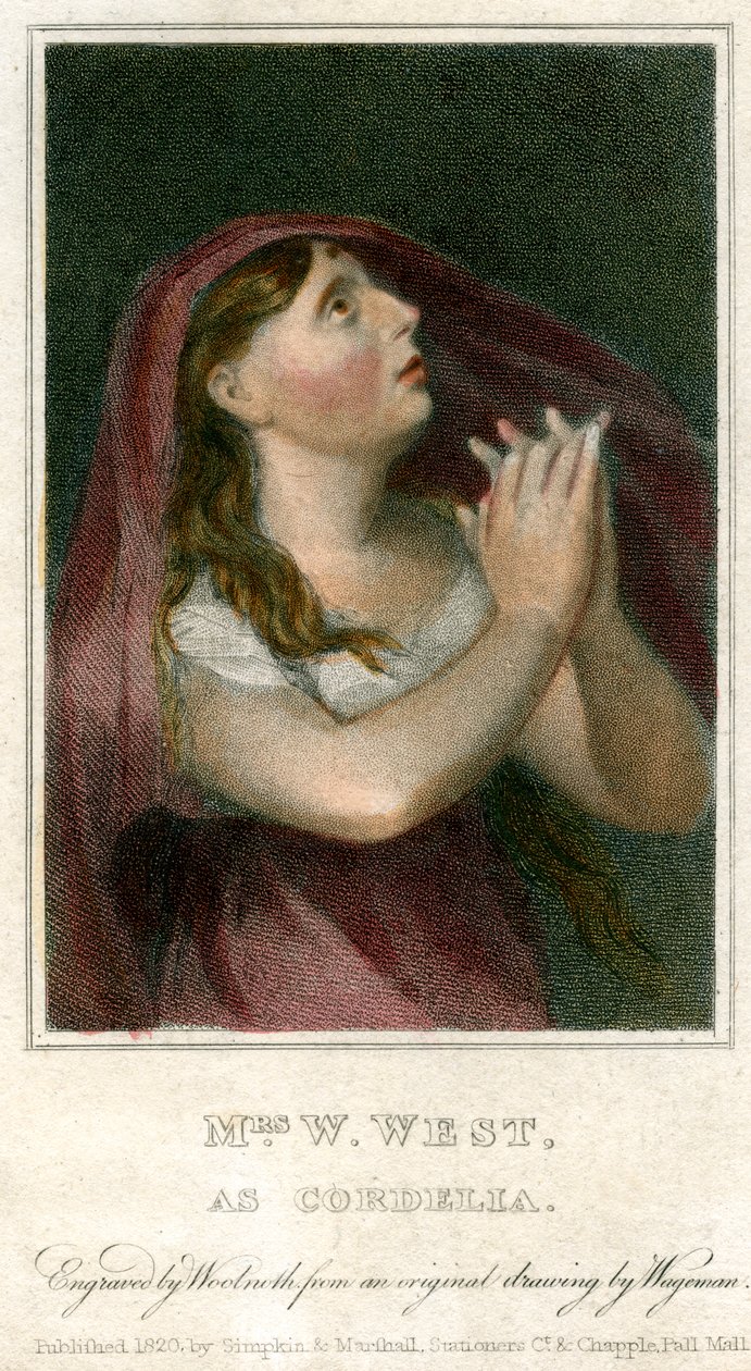 La signora W West come Cordelia, 1820 da Thomas Charles Wageman