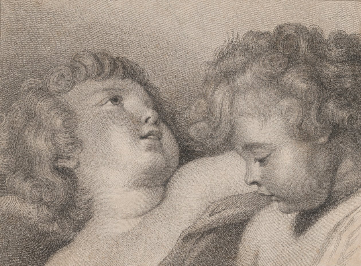 Due teste di cherubini, 1800 da Thomas Cheesman