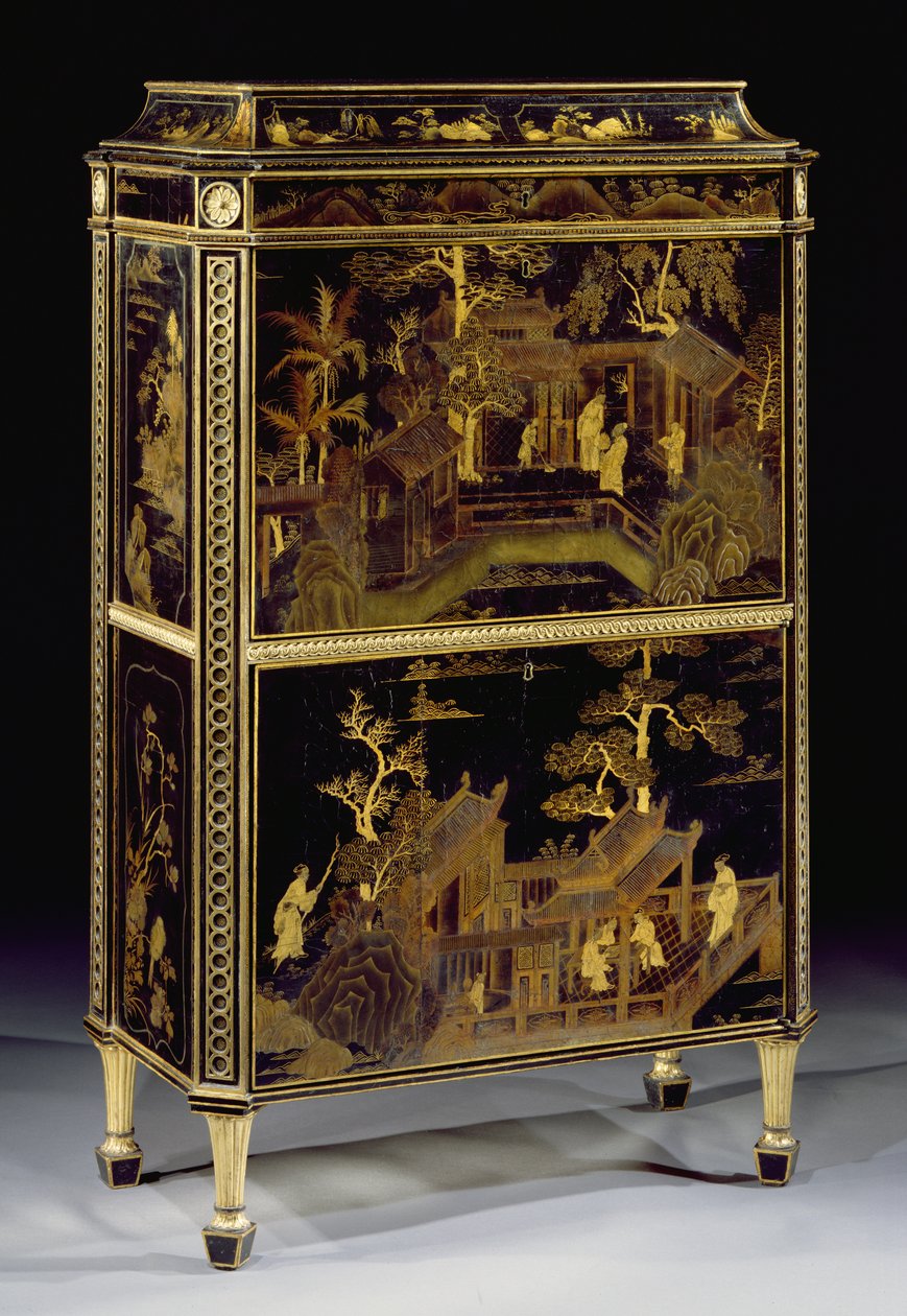 Secretaire laccato da donna, realizzato per Harewood House da Thomas Chippendale
