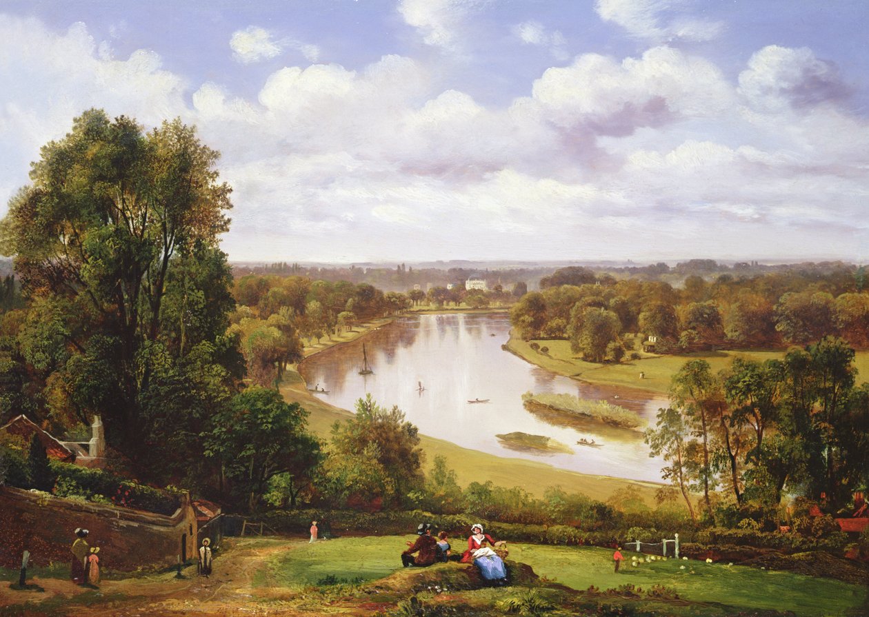 Veduta del fiume Tamigi da Richmond Hill da Thomas Christopher Hofland