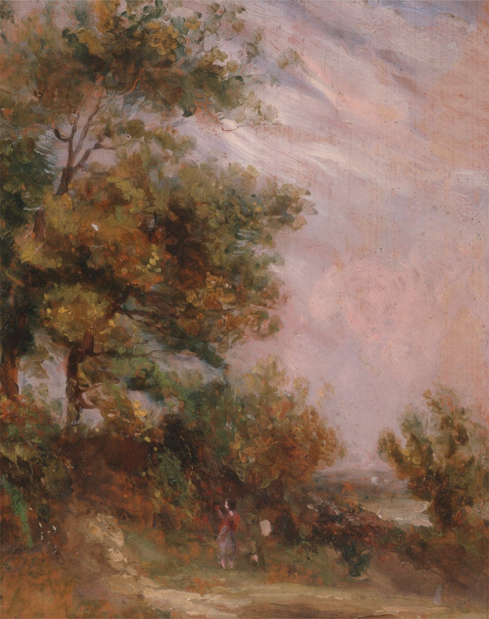 Paesaggio con alberi e una figura da Thomas Churchyard