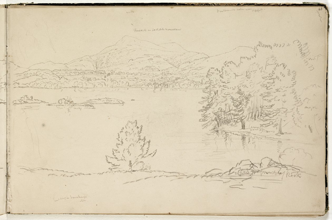 Hoosick o Saddle Mountain e lago vicino a Pittsfield, c.1832 da Thomas Cole