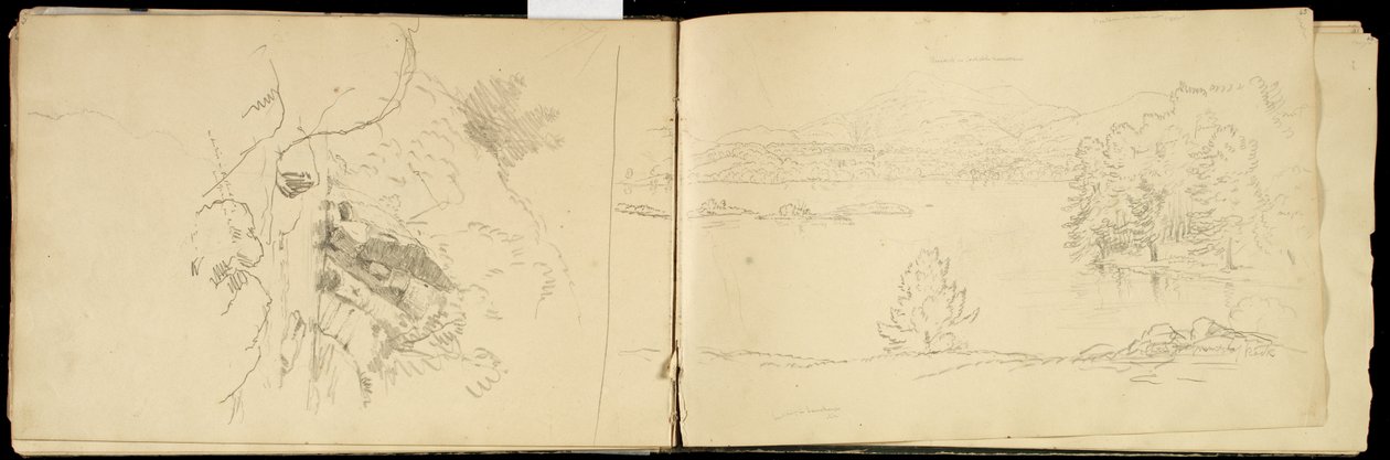 Hoosick o Saddle Mountain e lago vicino a Pittsfield, c.1832 da Thomas Cole