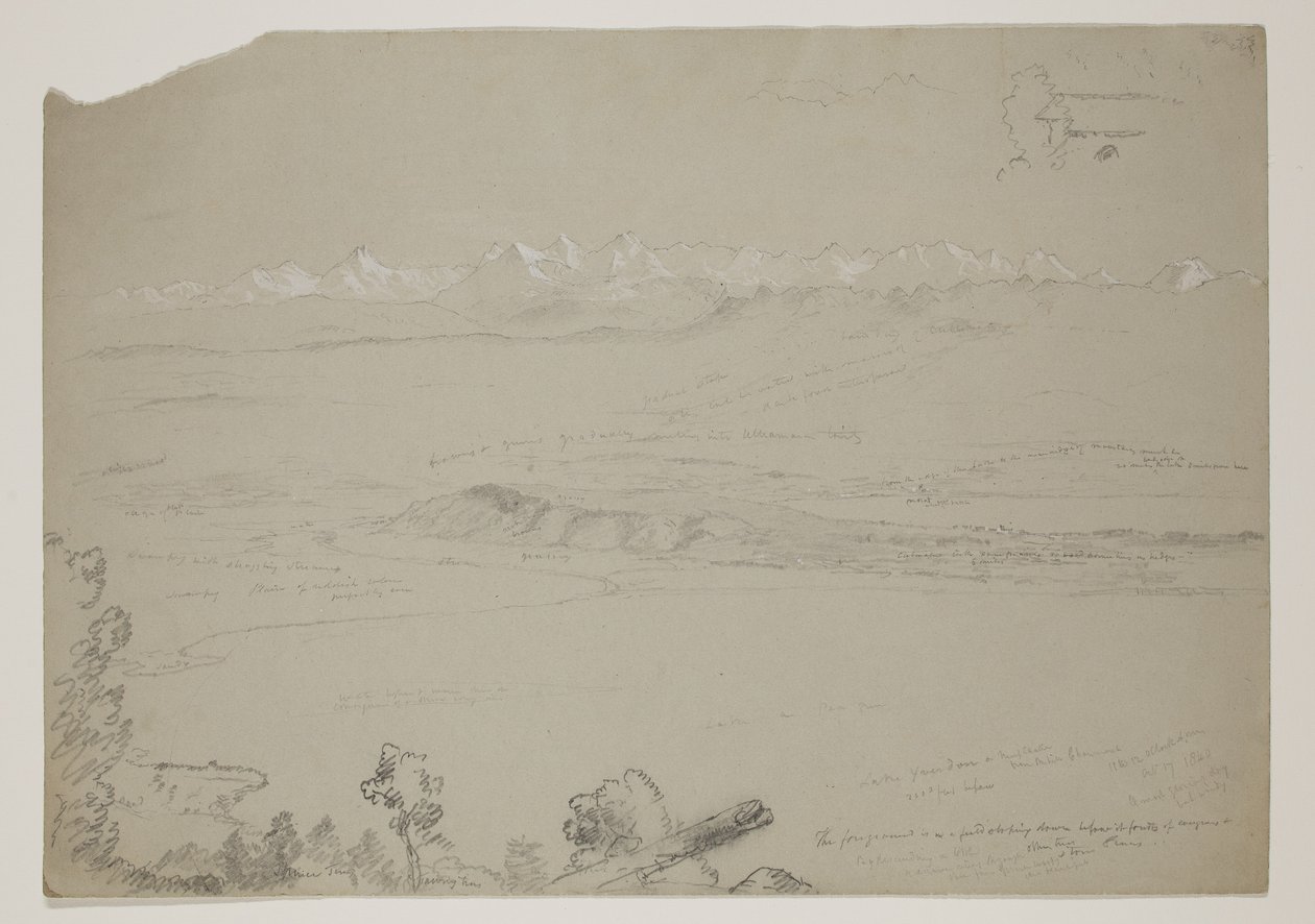 Lago Yverdon o Neuchatel dalla collina Chaumont, Svizzera, 1841 da Thomas Cole