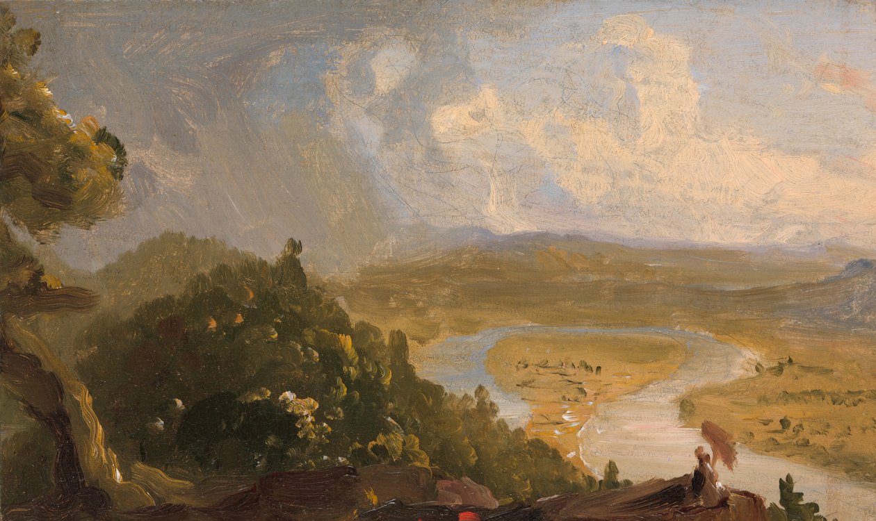 Schizzo per Veduta da Mount Holyoke, Northampton, Massachusetts..., The Oxbow da Thomas Cole
