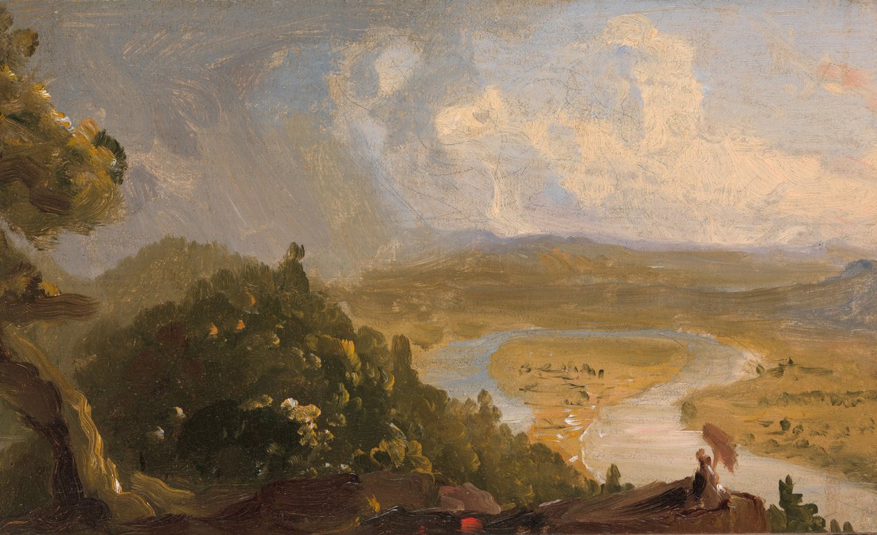 Schizzo per Vista da Mount Holyoke, Northampton, Massachusetts, dopo un Temporale (The Oxbow) da Thomas Cole