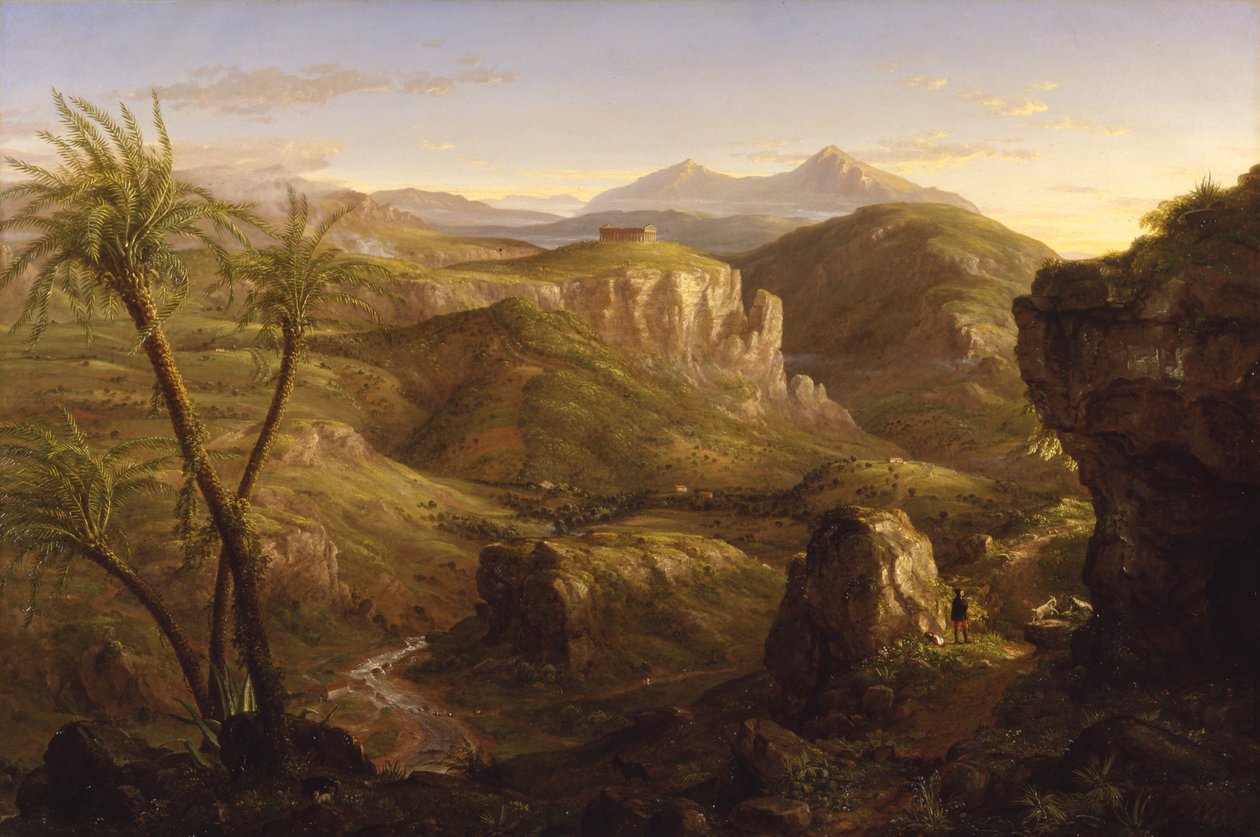 La Valle e il Tempio di Segesta, Sicilia, 1844 da Thomas Cole
