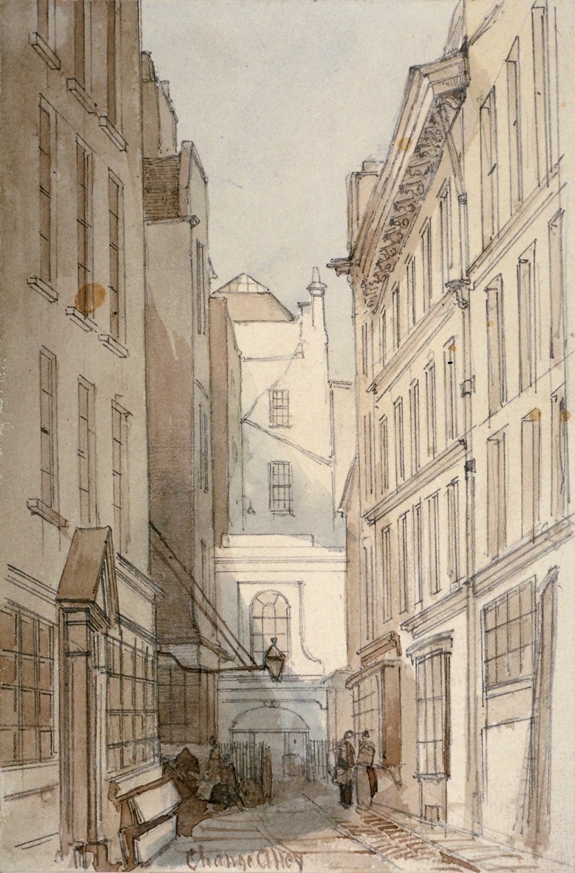 Change Alley, City of London, 1850 da Thomas Colman Dibdin