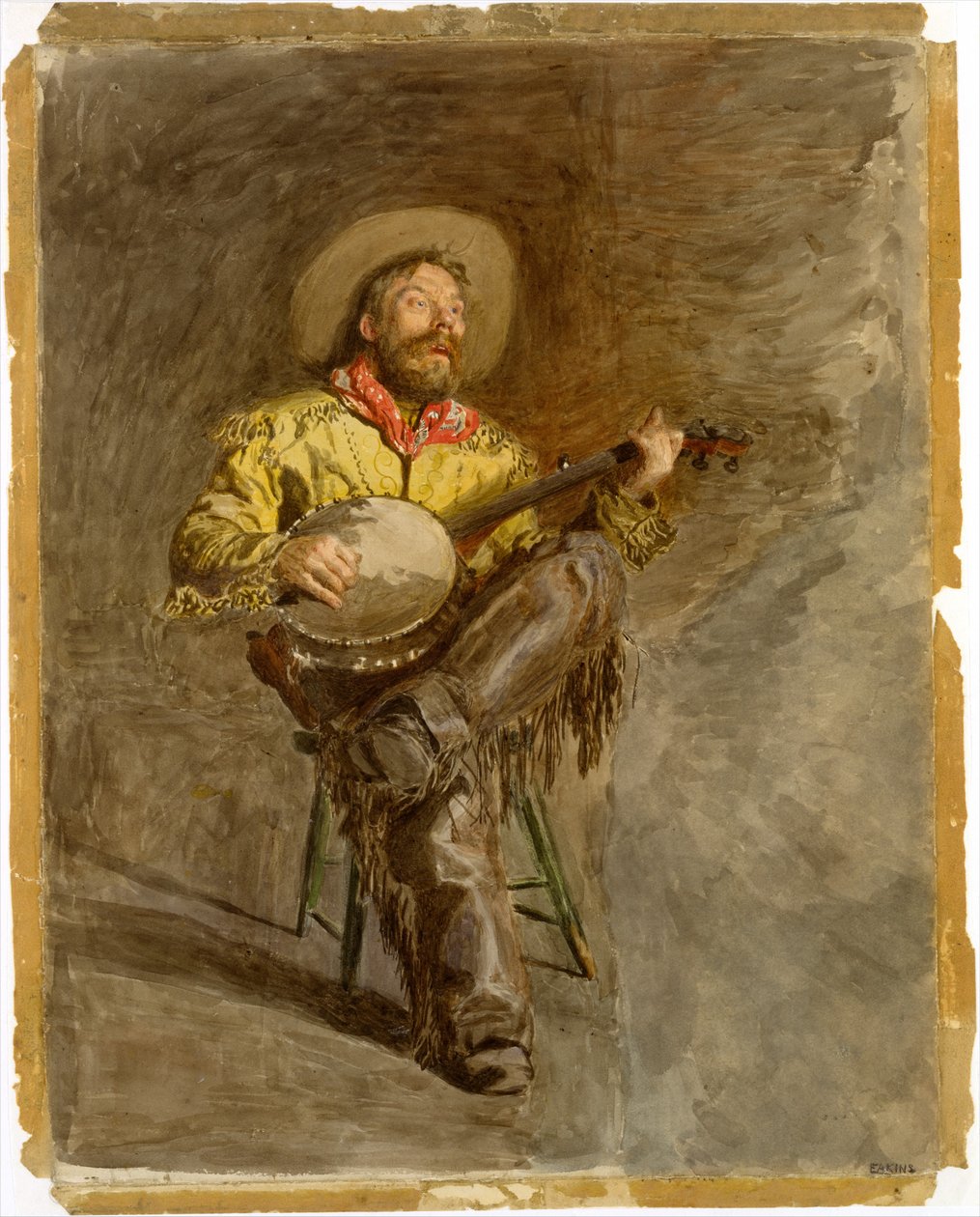 Canto di un cowboy, 1892 circa (acquerello) da Thomas Cowperthwait Eakins