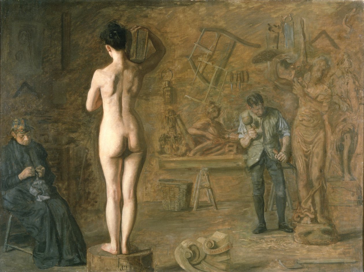 William Rush (1756-1833) che scolpisce la sua Figura Allegorica del Fiume Schuylkill da Thomas Cowperthwait Eakins