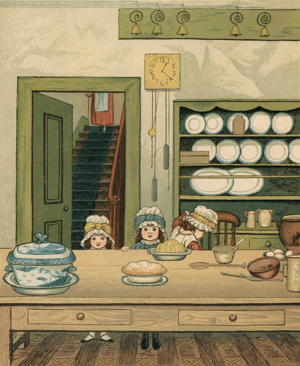 Vita domestica: Bambini in cucina al piano terra da Thomas Crane